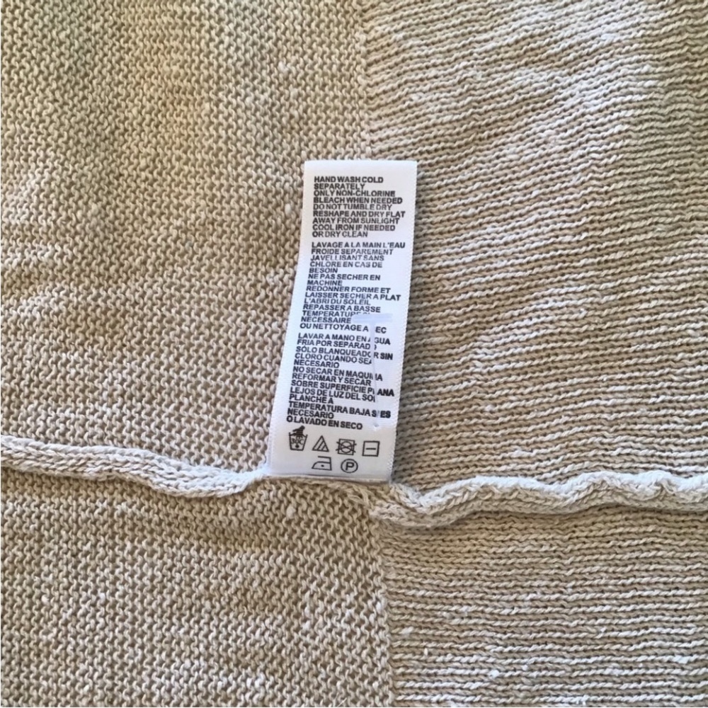 JAMES PERSE Draped Cardigan Silk Ecru Knit Linen/Beige NWT $295 Small/ Medium - Picture 10 of 14